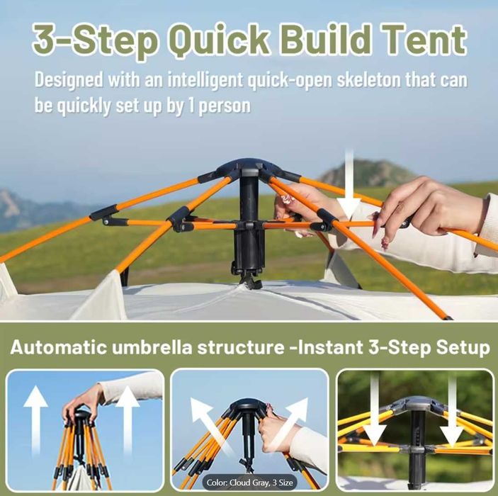 Палатка двуместна автоматична бързо отваряща се - Нова