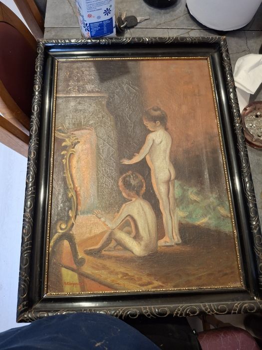 Vând pictură în ulei foarte veche
