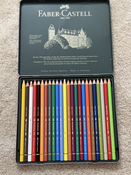 Чисто нови професионални цветни моливи Faber-Castell Polychromos - 24 цвята