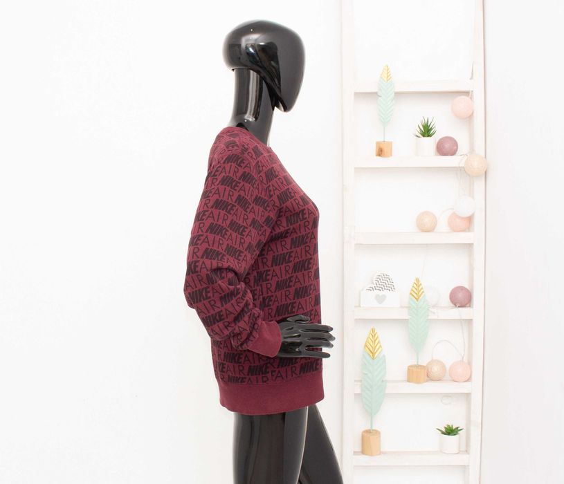 Nike Air оригинален дамски суичър вишнав пуловер овърсайз XS-S