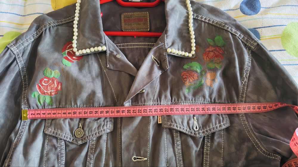 Geaca denim personalizata, pictata manual