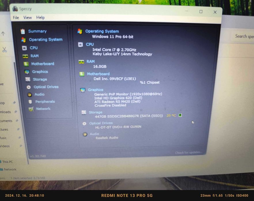 Laptop gaming Dell Vostro 15, I7-7500U, 16Gb Ram, SSD 480, pv dedicata