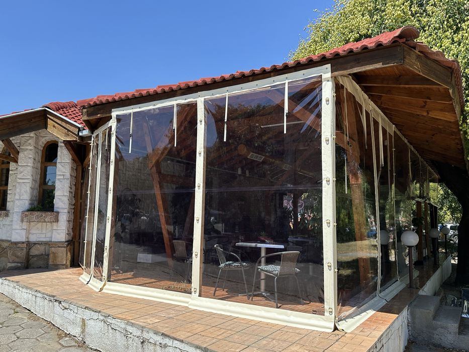 Ветроупорни завеси тенти PVC винил кристал сенници ветробрани перголи