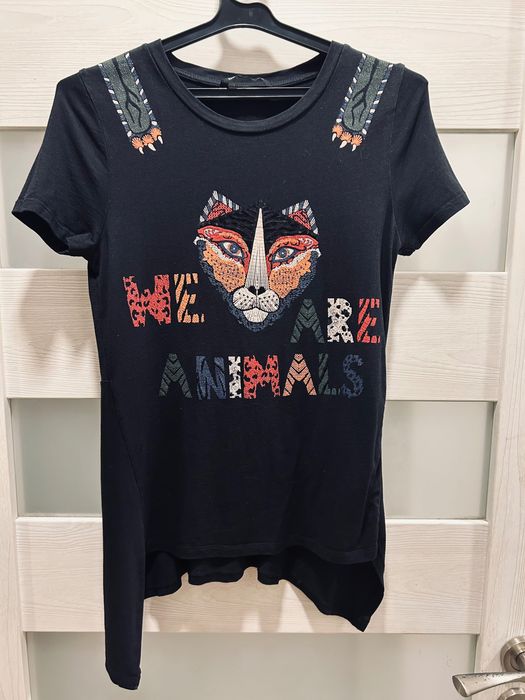 Оригинална черна тениска Desigual ”We Are Animals”