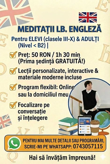 Meditații la Engleză Iași/Online