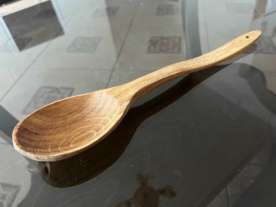 Lingură din stejar masiv 30 cm – Ustensilă premium pentru gătit și servire