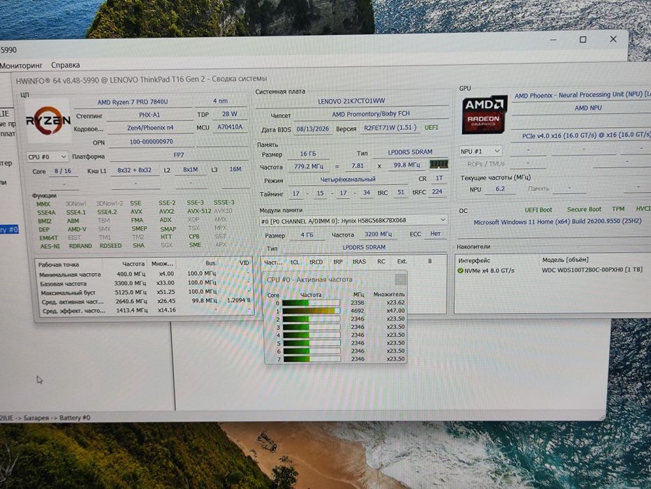 Lenovo ThinkPad T16 Gen 2 (21K7)