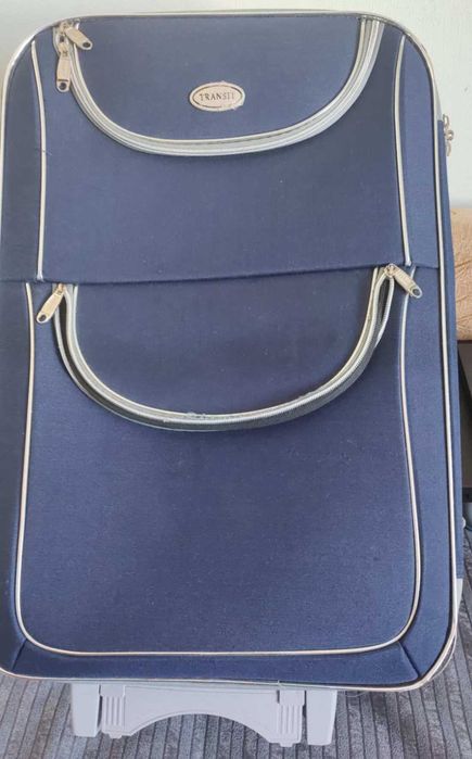 Текстилен КУФАР - син