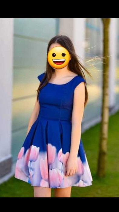 Rochie albastra cu buzunare, marimea S.