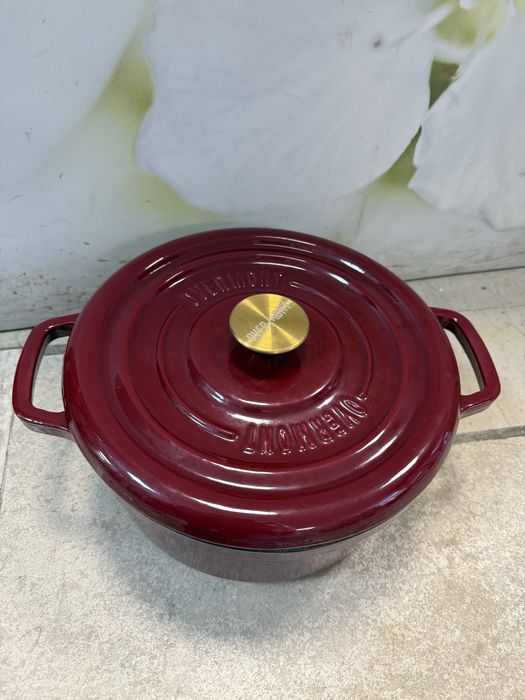 Чугунена холандска тенджера Overmont 5.5l емайлирана