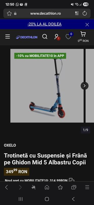 Trotineta Oxelo copii