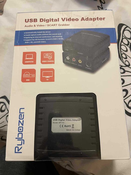 Digital USB VIDEO Adapter Grabber SCART VHS RCA DVD  конвертиране