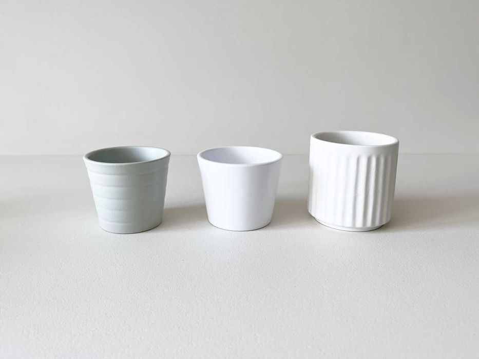 Сет 3бр керамични кашпи ∅ 6-6.5 см