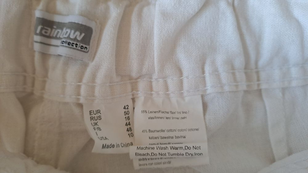 Бял ленен панталон,  размер М