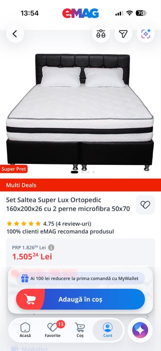 Set Saltea Super Lux Ortopedic 160x200x26
