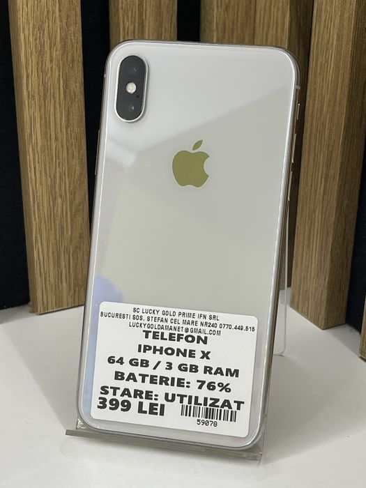 Iphone X 64Gb 76% baterie Garantie / Factura #59078