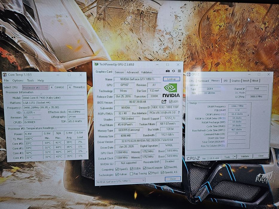 Unitate PC Gaming i5 7400 video 4GB GTX 1050TI 16GB RAM