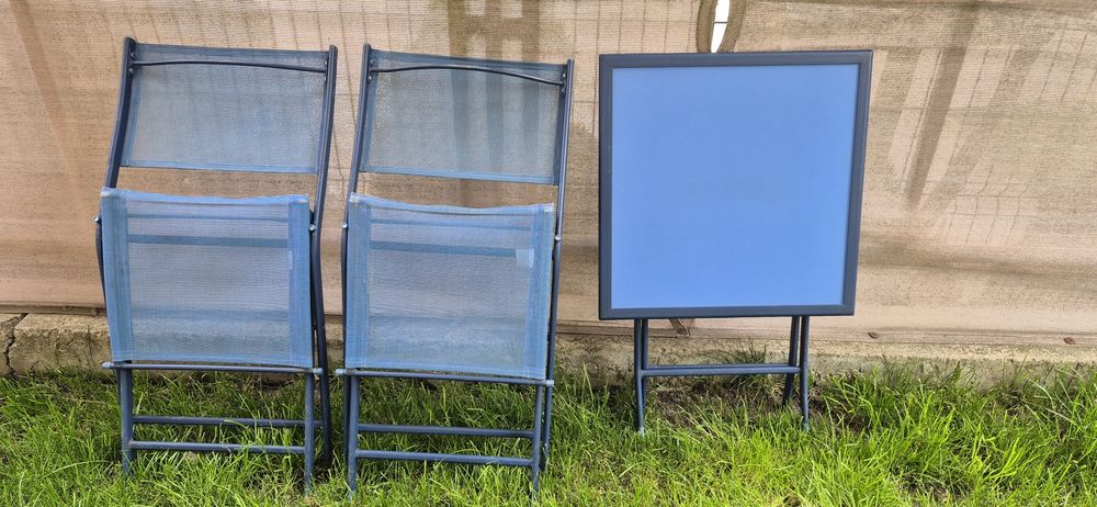 Set masa + 2 scaune rabatabile gradina