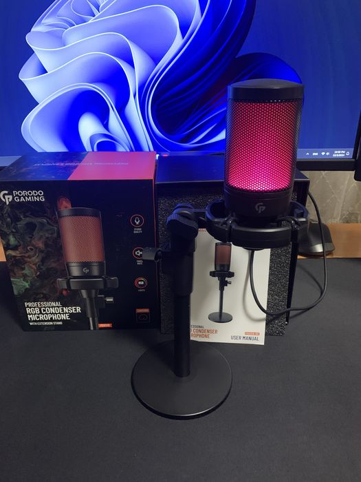 “Porodo RGB Gaming Mikrofon – Strimerlar uchun Professional Tanlov!”