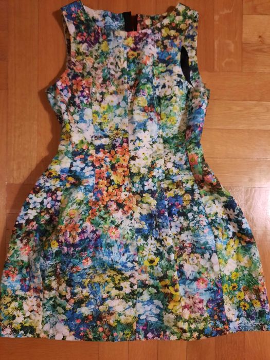 Rochie Zara Woman bumbac, multicolora,  mas.S