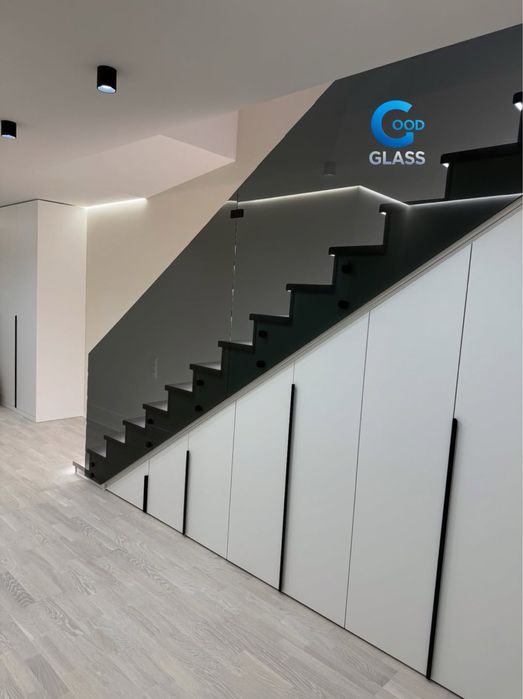 Стеклянная перила, перила, ограждения.