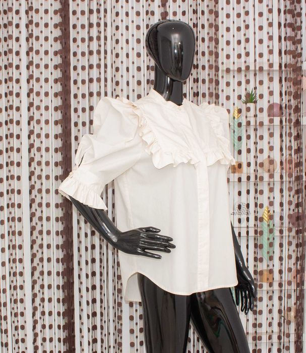 Malene Birger дамска риза бежова с къдри 38