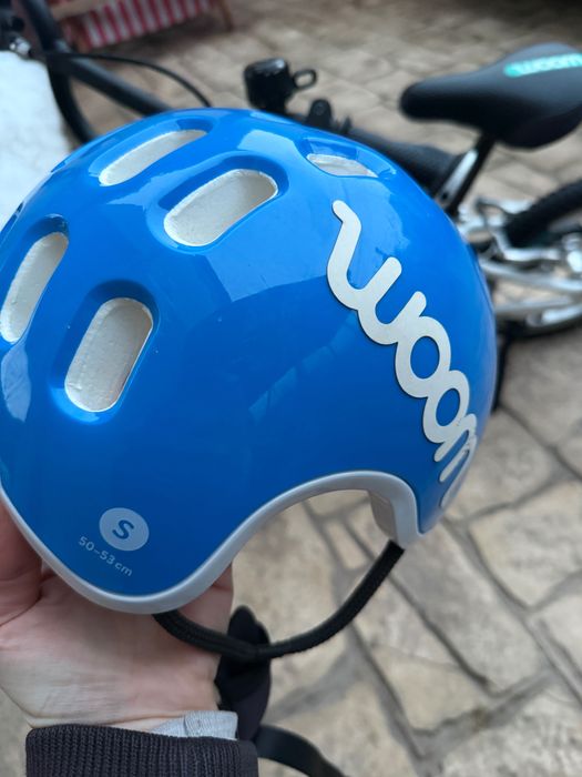 Woom 2 si casca woom S albastre