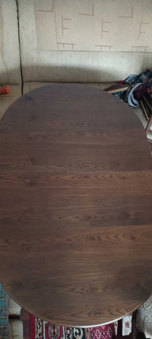 Masa Lemn Masiv, culoare stejar + 6 scaune tapitate