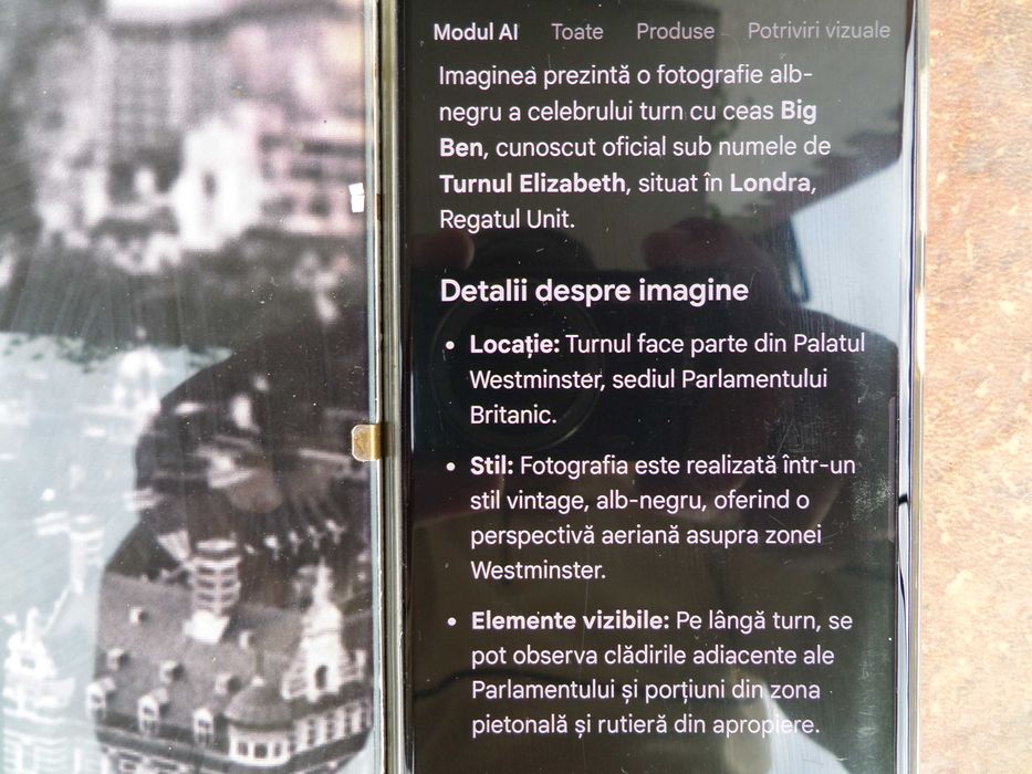 Set 4 tablouri vintage alb negru cu sticla peisaje urbane deosebite