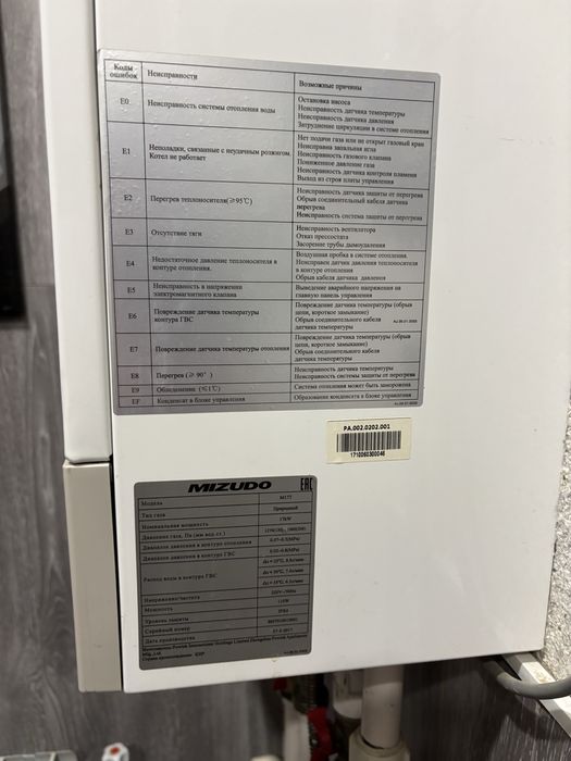Продам газовый котел Mizuda