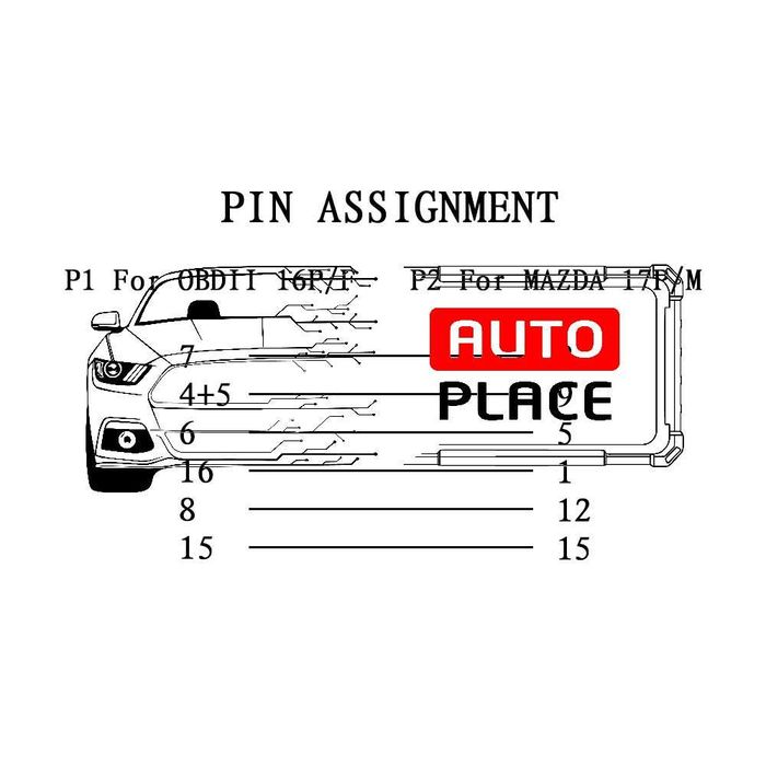 Кабел / Преходник / Адаптер за Mazda 17 Пина 17 Pin Мазда Delphi