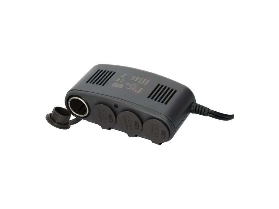Priza auto multipla Carpoint cu 4 iesiri de 12V, max 10A, cablu de 125cm