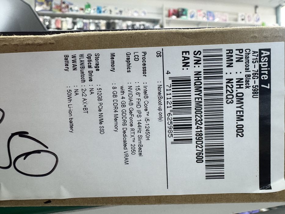 Acer Aspire 7 i5-12450H 8/512/2050 4gb 15.6 Ips 144Hz