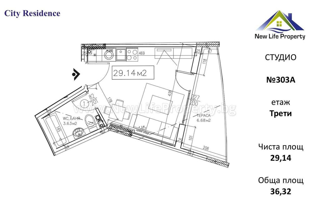 Продава се Едностаен апартамент в к.к. Слънчев бряг - 36 кв.м за 695 €/кв.м - Снимка #1
