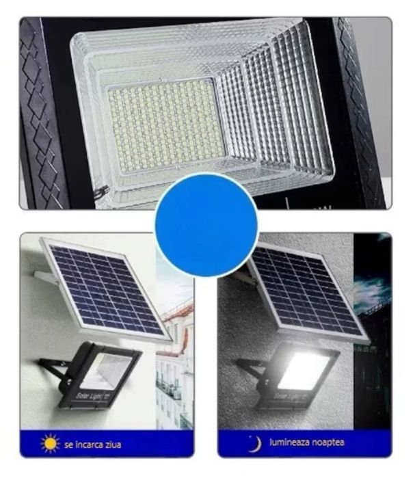 Proiector LED solar cu panou solar – IP67