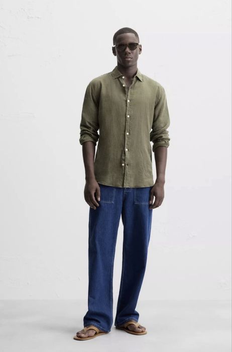 Риза Zara 100% лен
