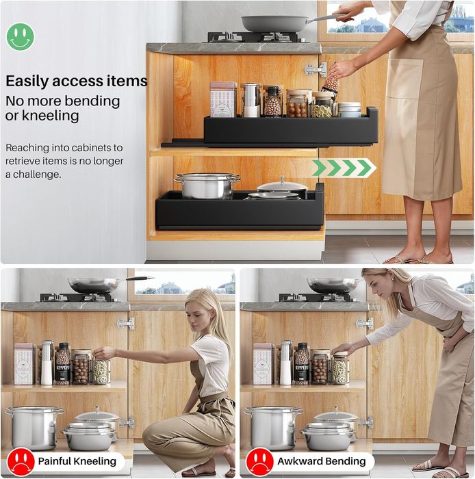 Телескопичен Органайзер за Шкаф 43x35см – Монтаж Без Пробиване, Kitsto