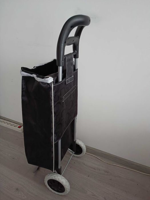 Пазарска количка, Текстил, 94/34/20см, Черна