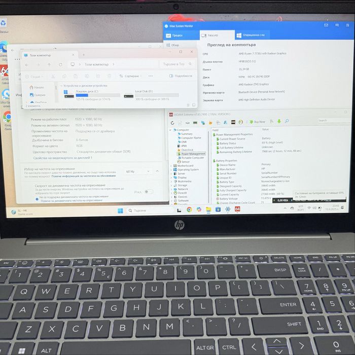 HP 15/FHD IPS/Ryzen 7 7730U 16MB/16GB RAM/512GB NVMe/Подсветка