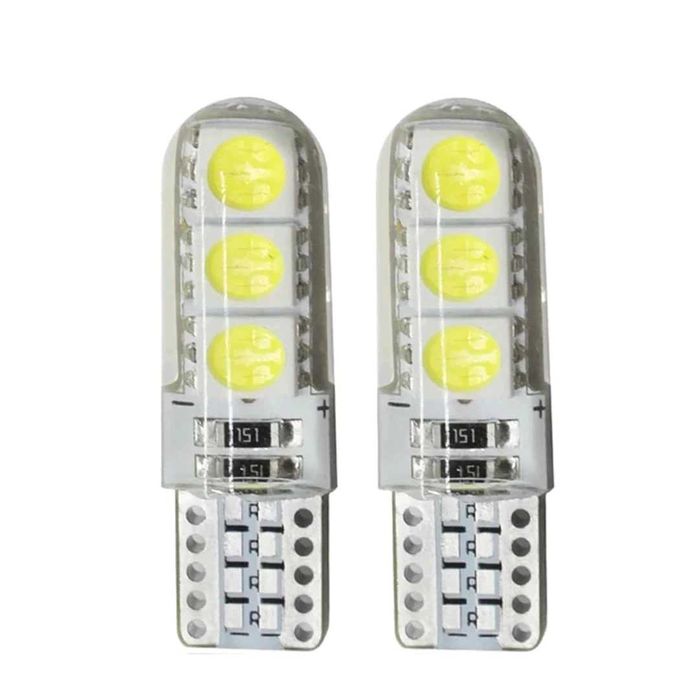 Set 2 Becuri LED T10 w5w Pozitii, Plafoniera, Lumina Alba