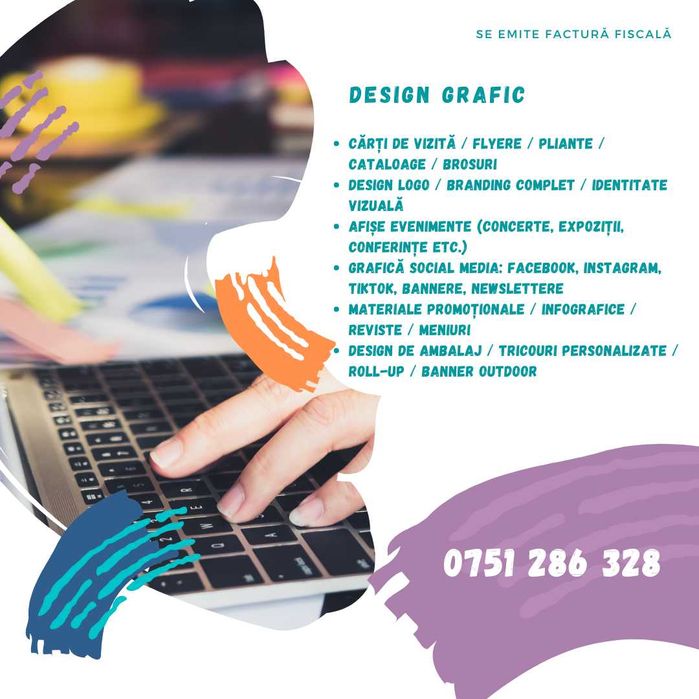 Design Grafic - Logo Design, Broșură, Flyer, Poster - Ofer Factură