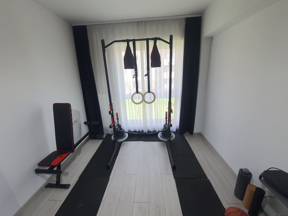 Pachet Home Gym: Half Rack Domyos + Bancă Reglabilă Pliabilă + Podea Cauciuc