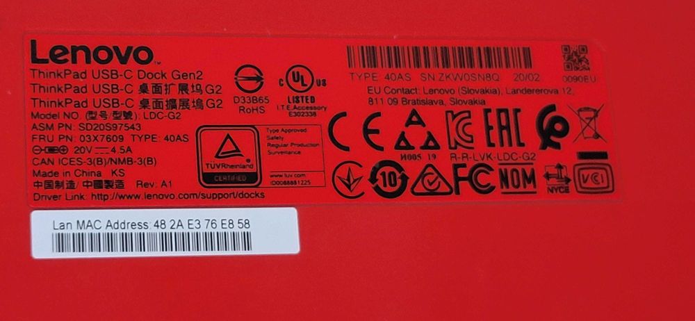 Lenovo Dock USB-C Gen2  fuctional