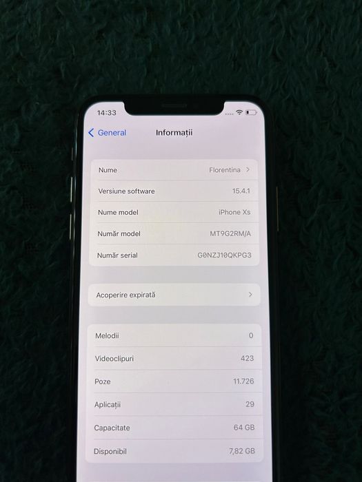 Iphone XS, memorie 64gb
