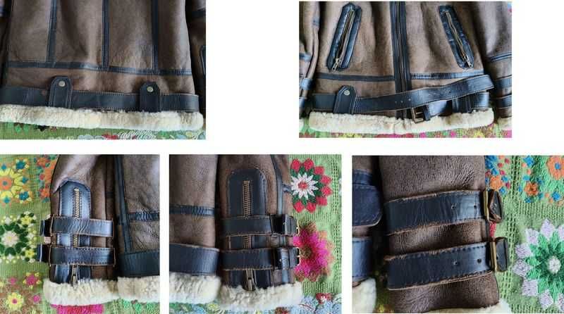 Geaca NOUA imblanita oaie naturala Sheepskin Pilot B3 - marime M (48)