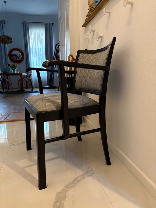 Scaun fotoliu Otto Wagner, tapiterie Joseph Hoffmann Art Nouveau Viena