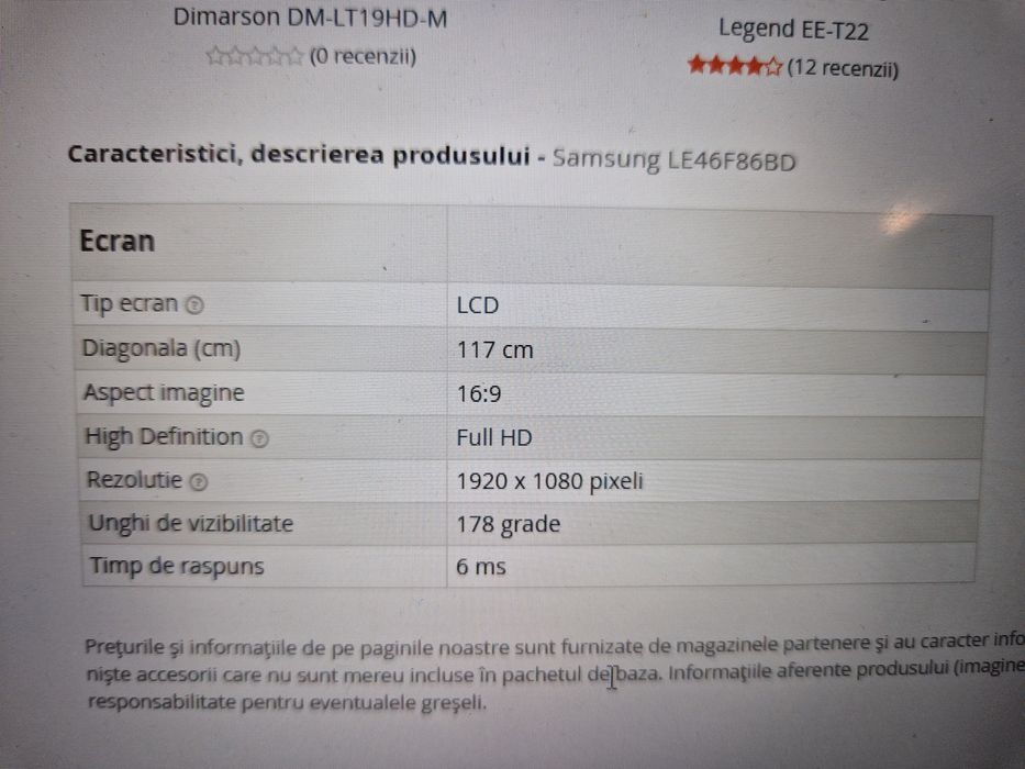 TV Full HD 117cm Samsung Amanet Crangasi Lazar 54494