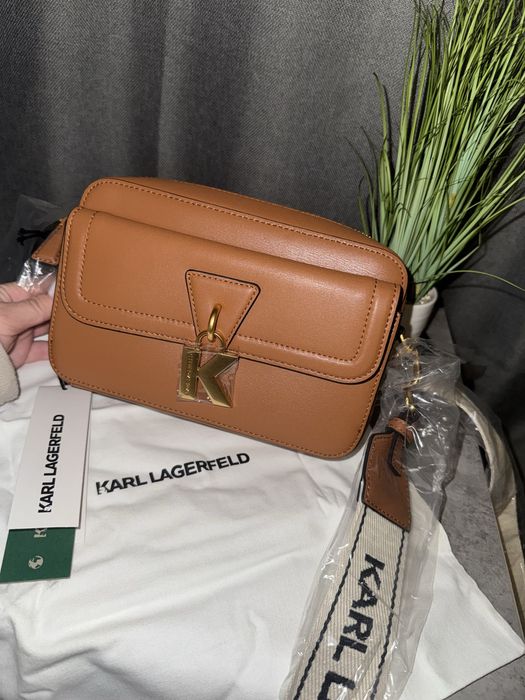 Чанта от естествена кожа Karl Lagerfeld