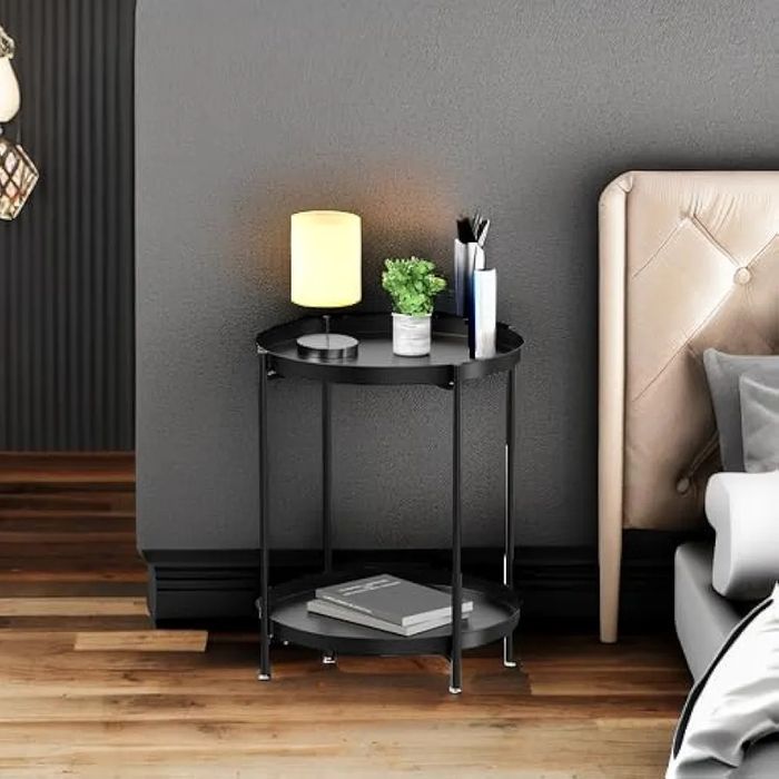 2-х уровневый приставной столик - водонепроницаемый металлический