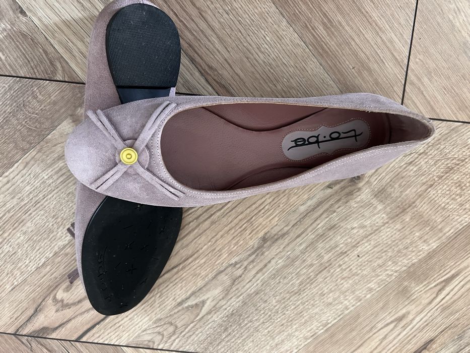 Balerini piele intoarsa roz pudrat, masura 37
